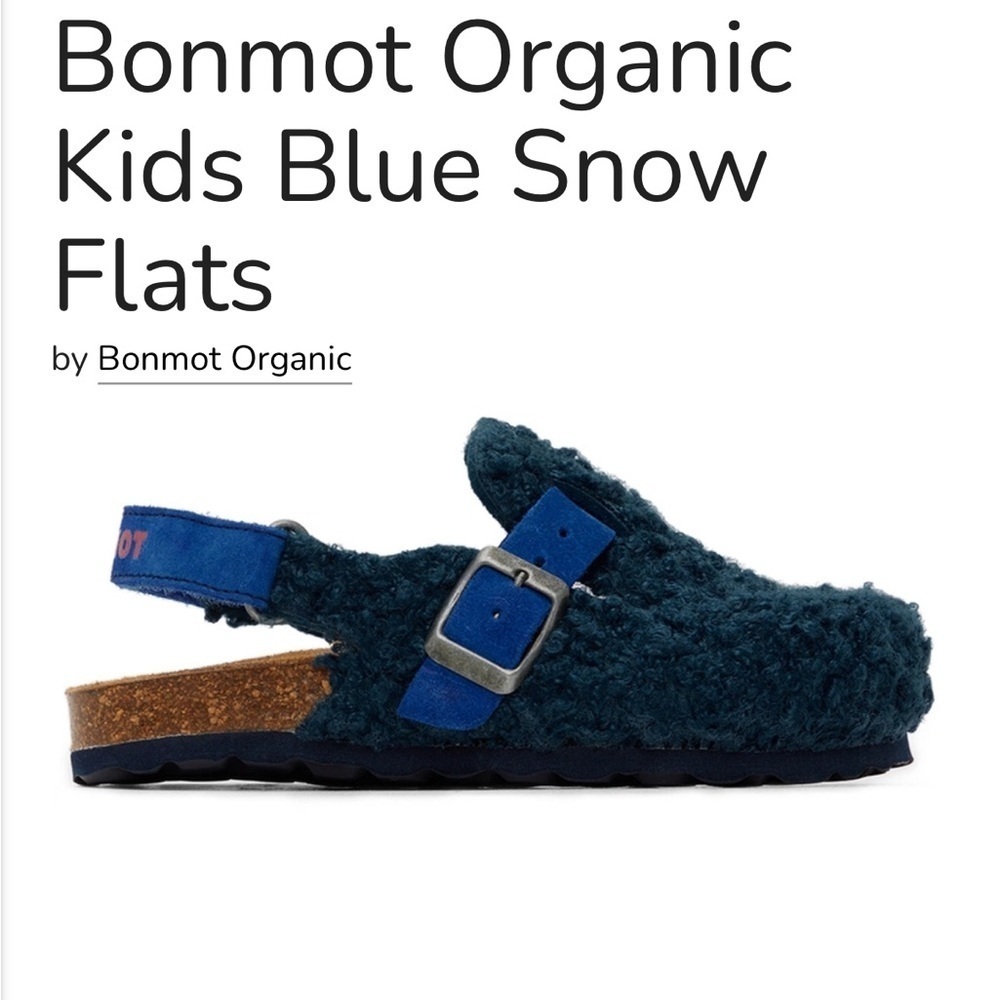 Bonmot Organic kids Blue Snow Flats Eu 28 US 11